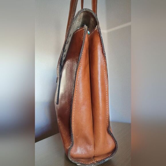 Patricia Nash Brown Leather Shoulder Bag Preloved Condition - Picture 7 of 12